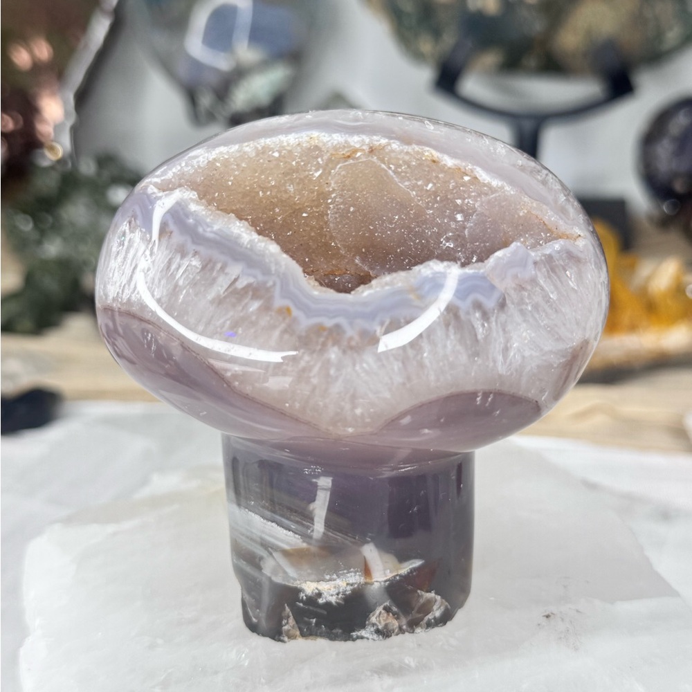 🍄 Agate Druzy “Sugary Sparkle” Mushroom 🍄